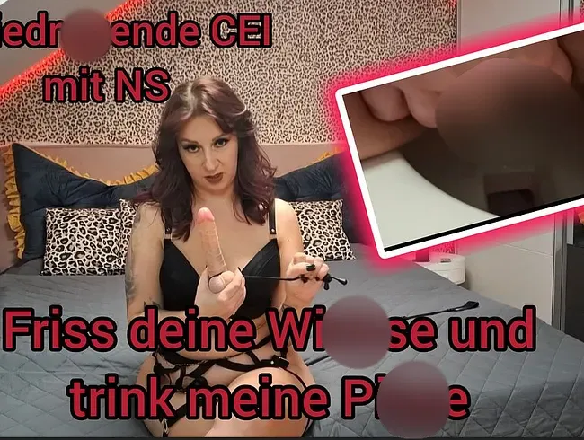 erniedrigende CEI mit NS - Friss deine Wichse und Schluck meine Pisse
